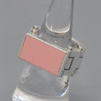 Bottega Veneta Enamel Bolt Ring Pink Color Sterling Silver Box
