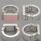 Bottega Veneta Enamel Bolt Ring Pink Color Sterling Silver Box