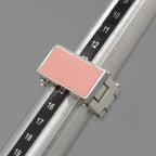 Bottega Veneta Enamel Bolt Ring Pink Color Sterling Silver Box