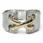 Hermes Vintage Mexico Ring 925 Combination Silver Gold