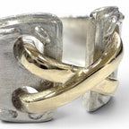 Hermes Vintage Mexico Ring 925 Combination Silver Gold