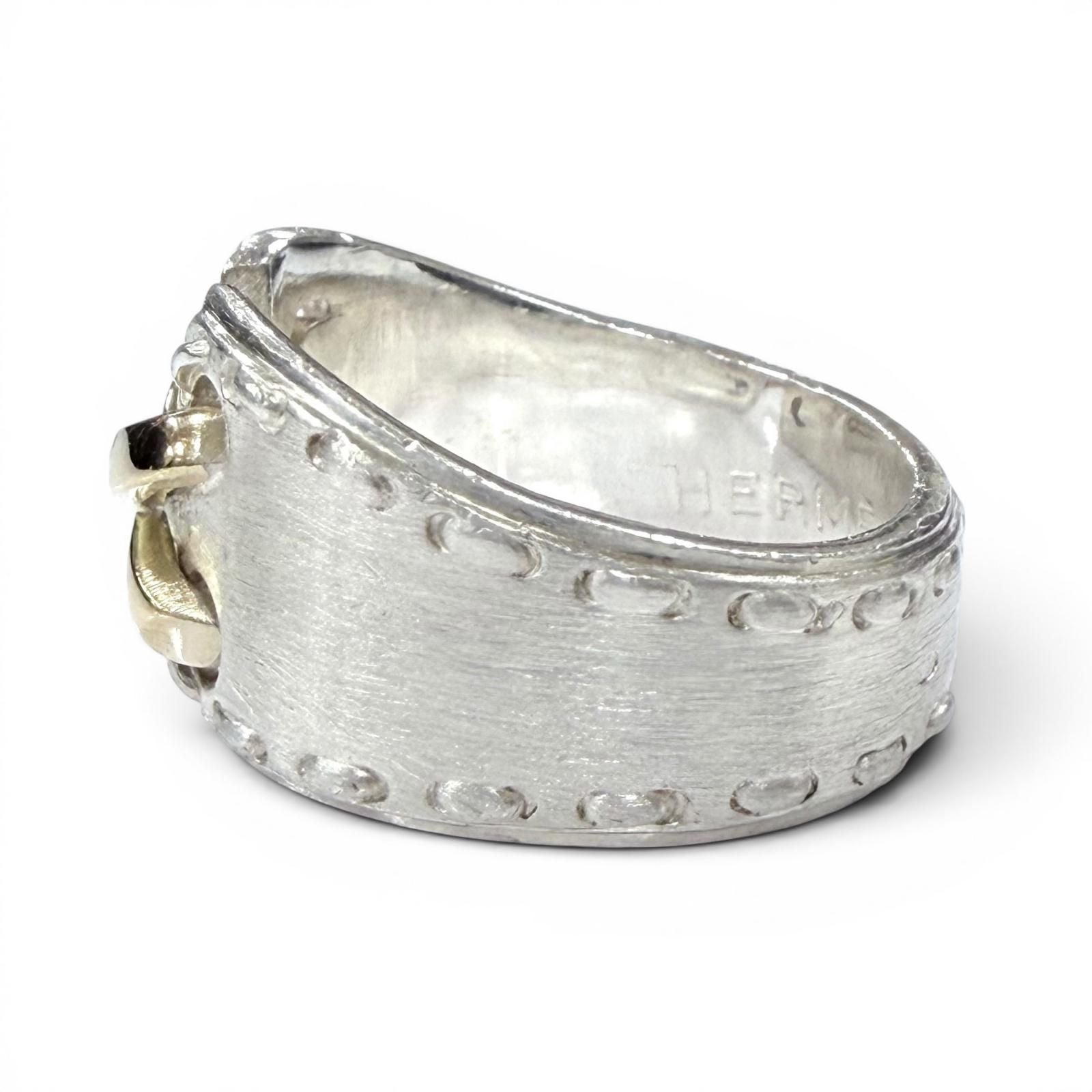 Hermes Vintage Mexico Ring 925 Combination Silver Gold