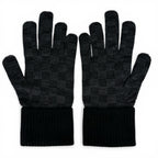Louis Vuitton Wool Neo Petit Damier Gloves Black — view 4