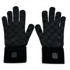 Louis Vuitton Wool Neo Petit Damier Gloves Black — view 3