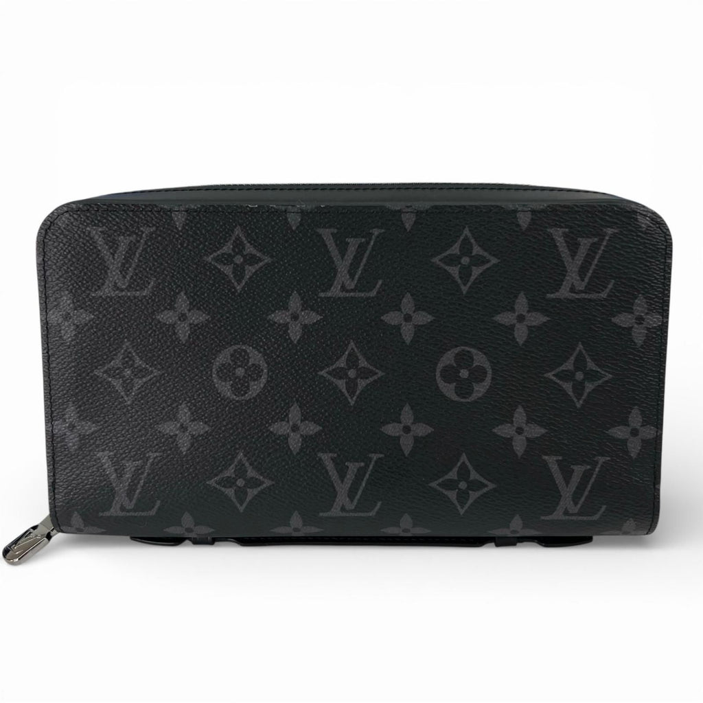 Louis Vuitton Zippy XL Monogram Eclipse Canvas Round Zip Organizer Wallet Black