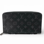 Louis Vuitton Zippy XL Monogram Eclipse Canvas Round Zip Organizer Wallet Black