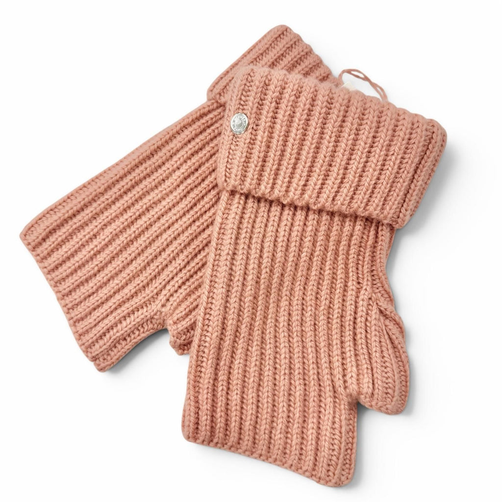 Hermes Philippa Cashmere Mohair Series Button Fingerless Gloves Pink