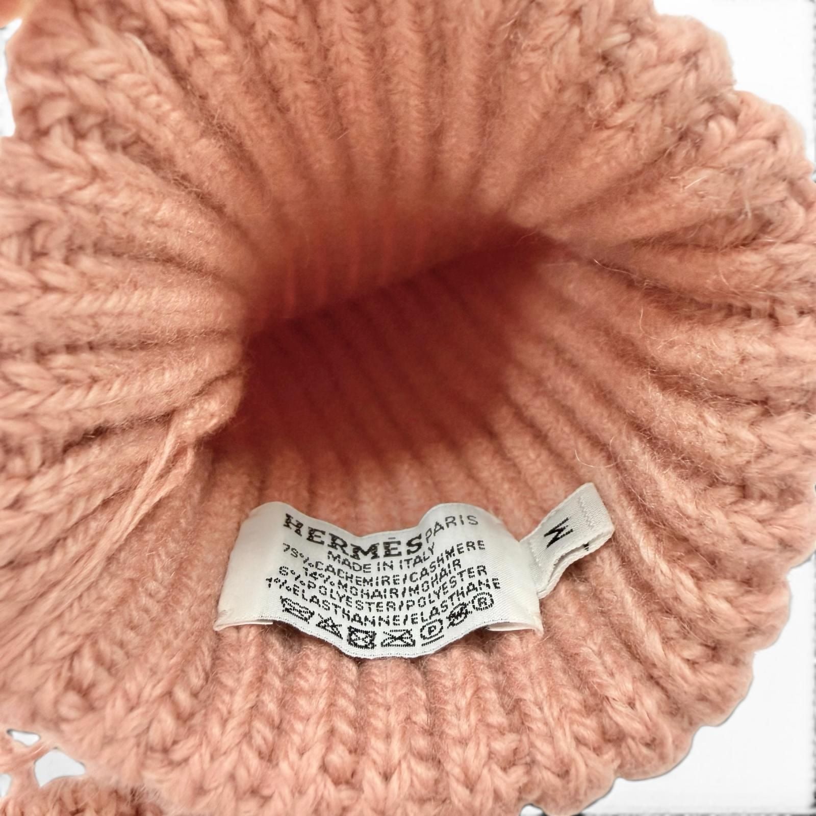 Hermes Philippa Cashmere Mohair Series Button Fingerless Gloves Pink — view 5