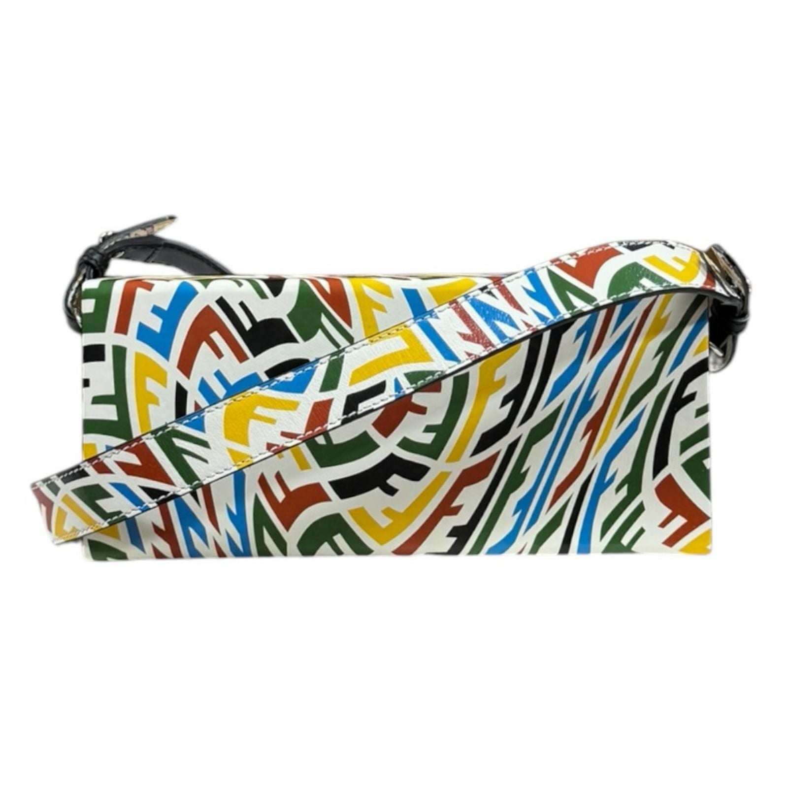 Fendi Vertigo Box Shoulder Bag Zucca Leather White