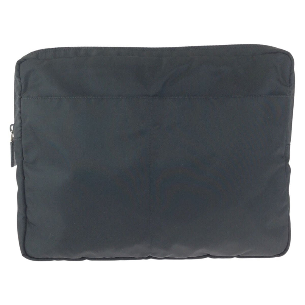 Prada Tessuto Black Silver Nylon Clutch PC Case — view 2