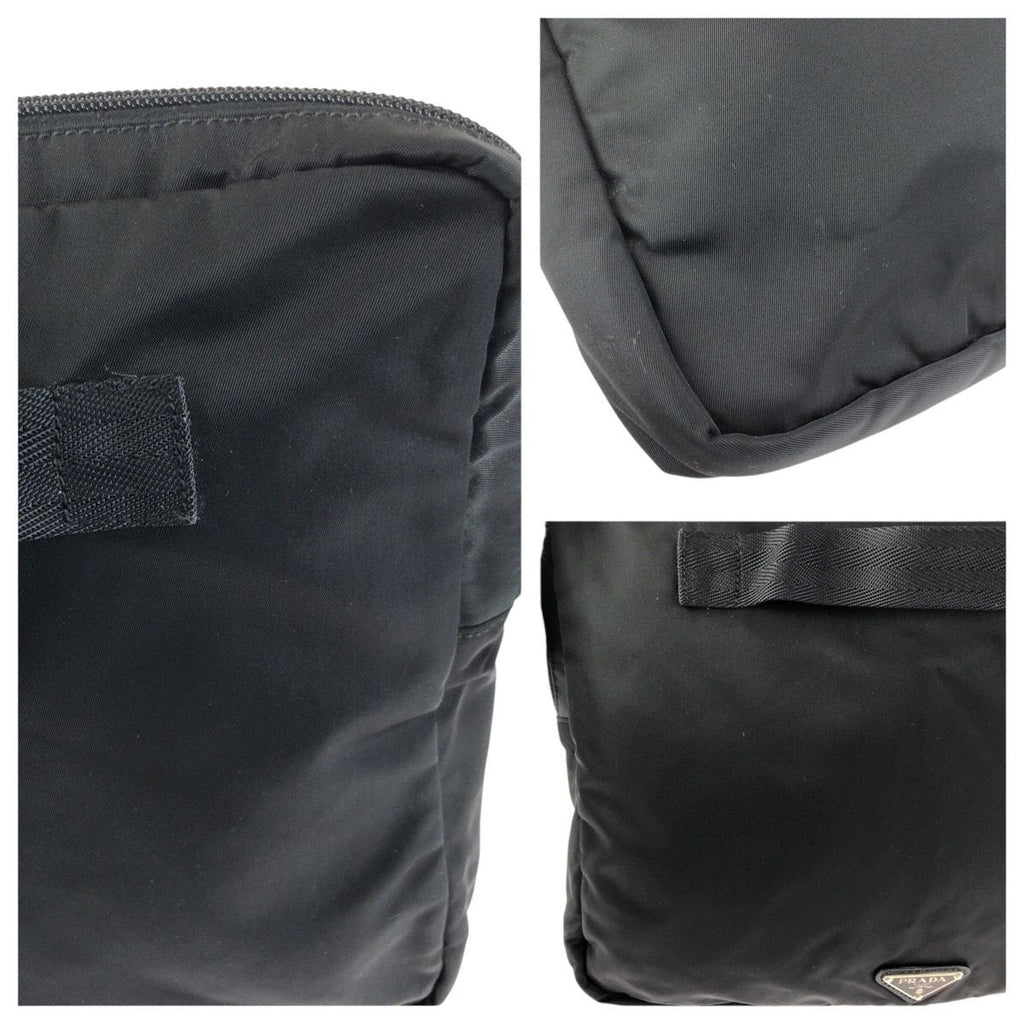 Prada Tessuto Black Silver Nylon Clutch PC Case — view 6