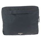Prada Tessuto Black Silver Nylon Clutch PC Case