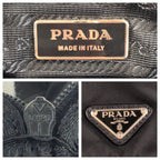 Prada Tessuto Black Silver Nylon Clutch PC Case — view 4