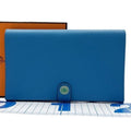 Hermes Wallet Toutenmain Blue Green Silver Display