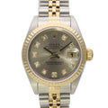 Rolex Watch Datejust Stainless Steel 18k Yellow Gold Diamond Silver Dial Gray