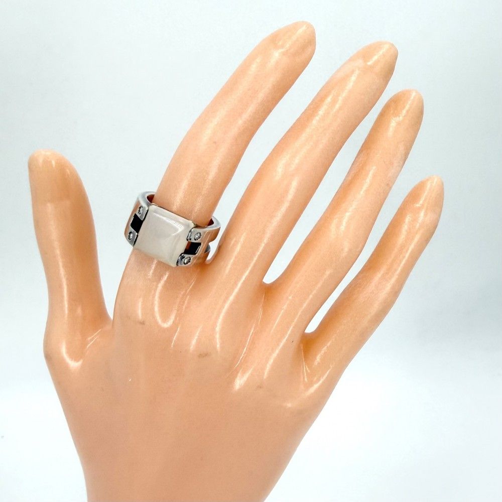 Hermes Ring Medley Vintage 52 925 Sterling Silver Moonstone