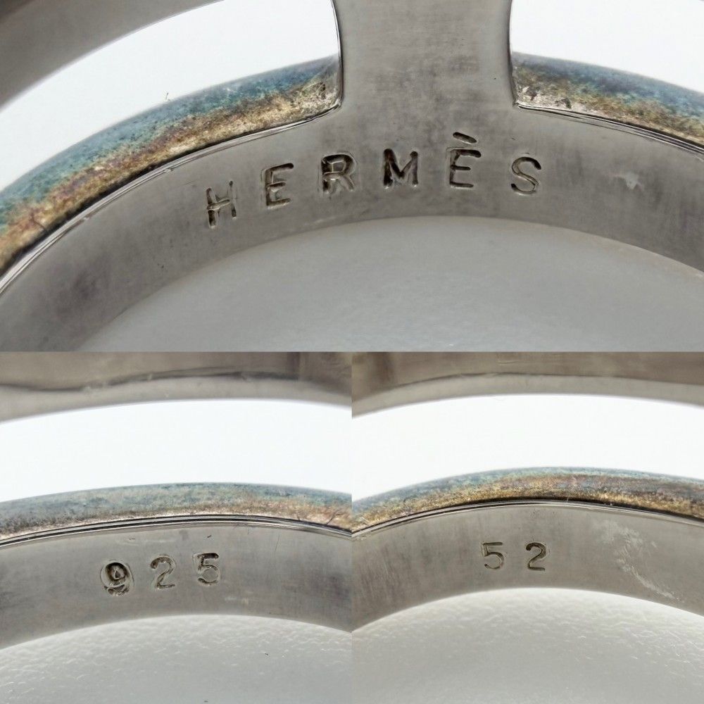 Hermes Ring Medley Vintage 52 925 Sterling Silver Moonstone