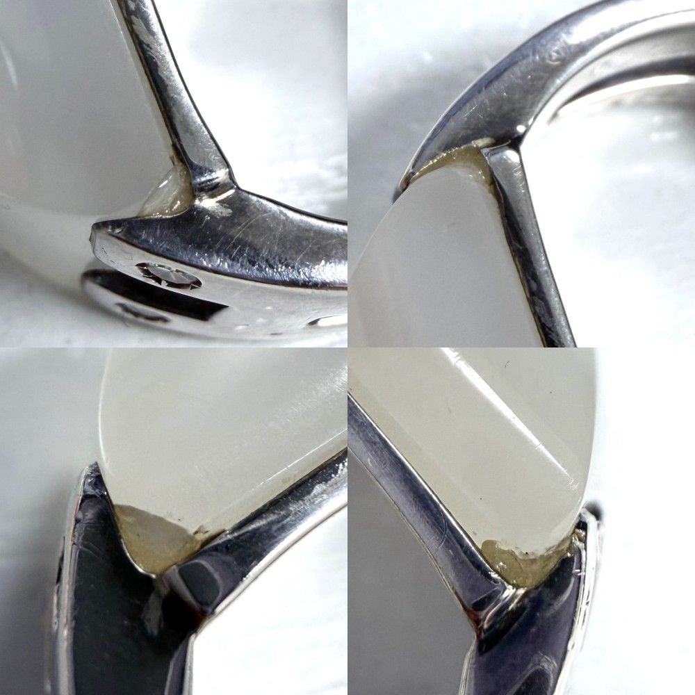 Hermes Ring Medley Vintage 52 925 Sterling Silver Moonstone
