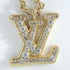 Louis Vuitton Necklace LV 2 Chain with Adjuster Star Rhinestone Gold — view 6