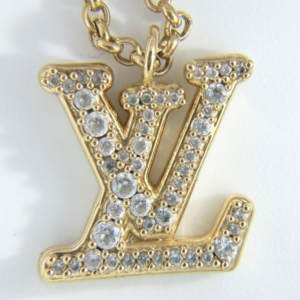 Louis Vuitton Necklace LV 2 Chain with Adjuster Star Rhinestone Gold — view 6