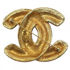 Chanel Brooch Quilted CC Logo Vintage Gold Plated — view 2
