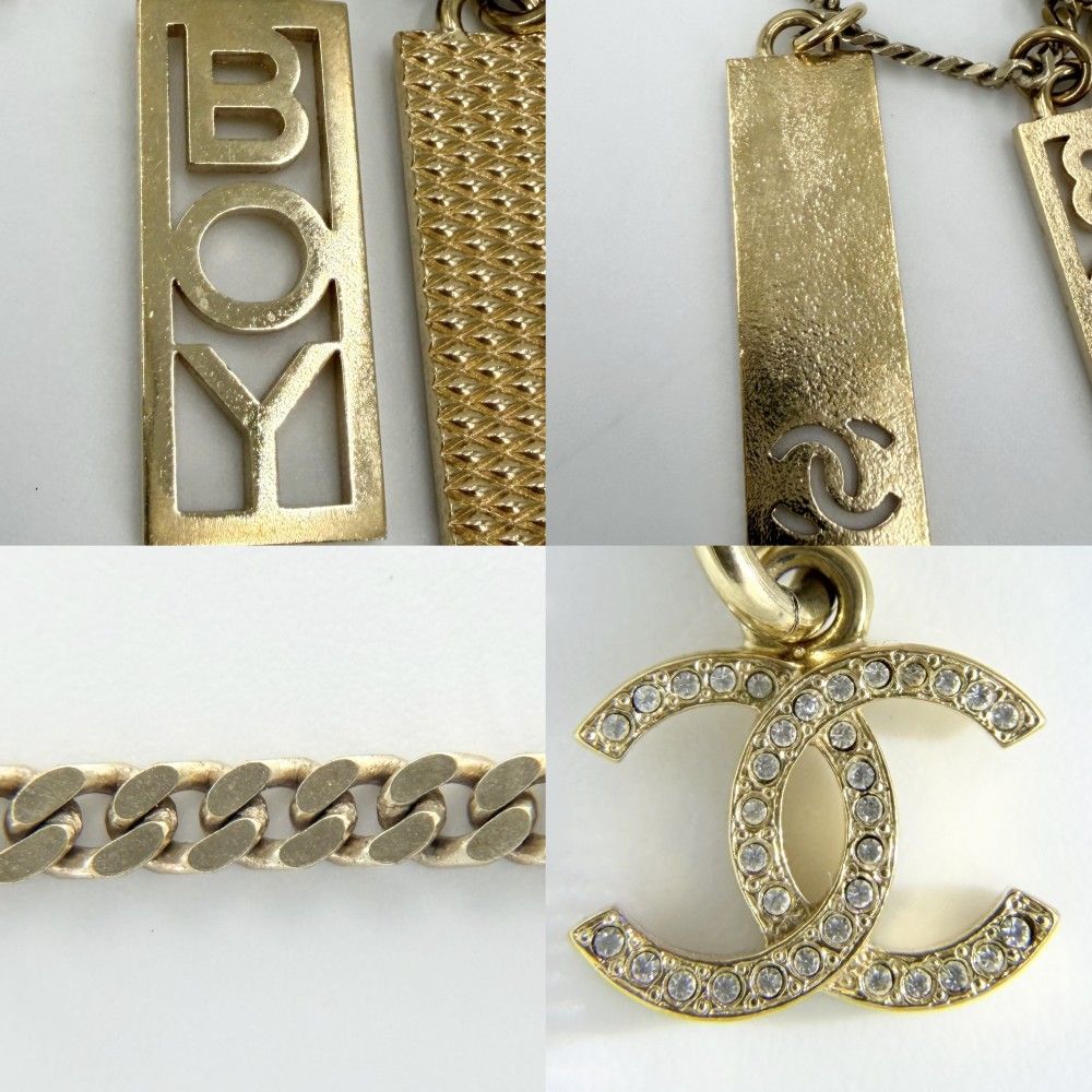 Chanel Necklace CC Logo Plate Adjustable Star Long Rhinestone Gold — view 6
