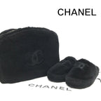 Chanel CC Logo Sandals Shu-z Shoes 36 C Pouch
