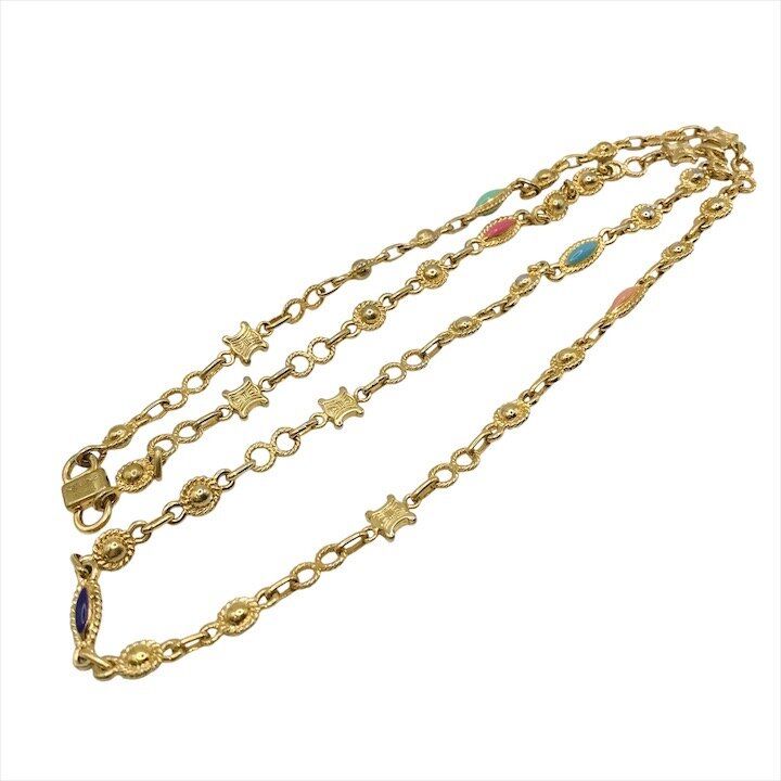 Celine Triomphe Necklace LadyAccessories Gold — view 3