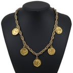 Chanel CC Logo Coin Charm Vintage Gold Plated Necklace — view 2