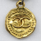 Chanel CC Logo Coin Charm Vintage Gold Plated Necklace — view 7