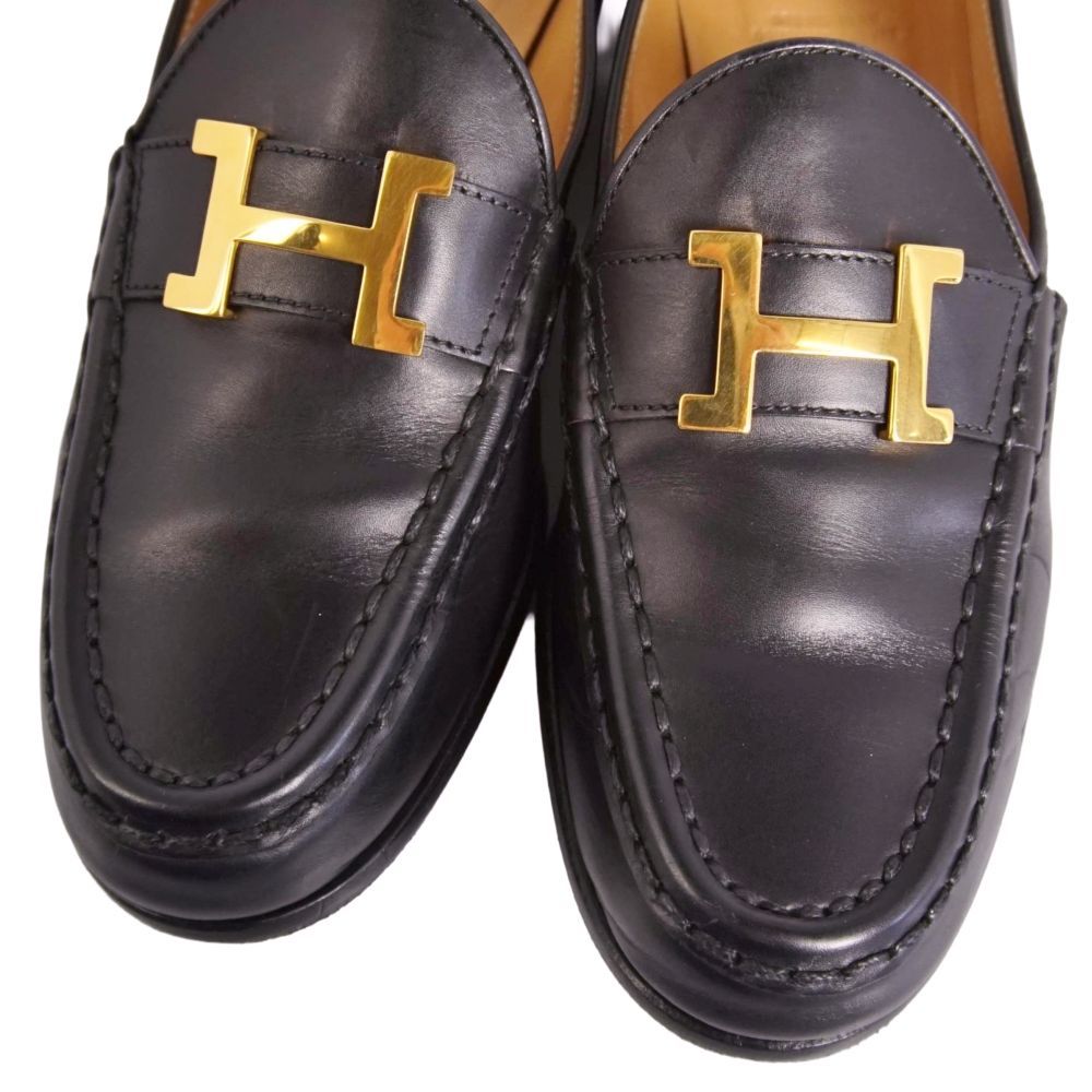 Hermes Loafers Moccasins Constance Leather Heels — view 3