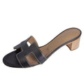 Hermes Sandals Oasis Logo Leather