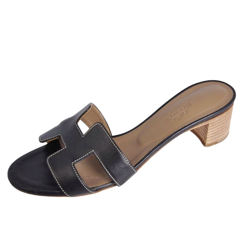 Hermes Sandals Oasis Logo Leather