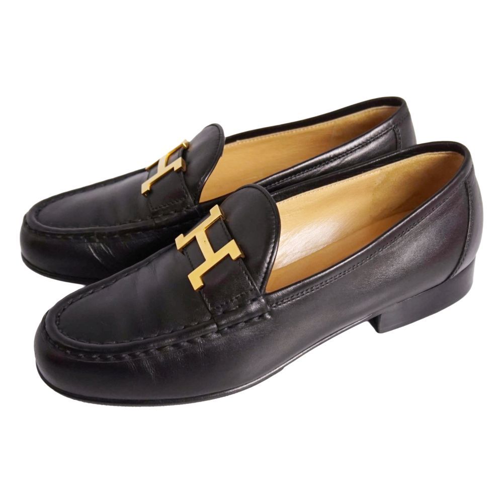 Hermes Loafers Moccasins Logo Constance Leather — view 2