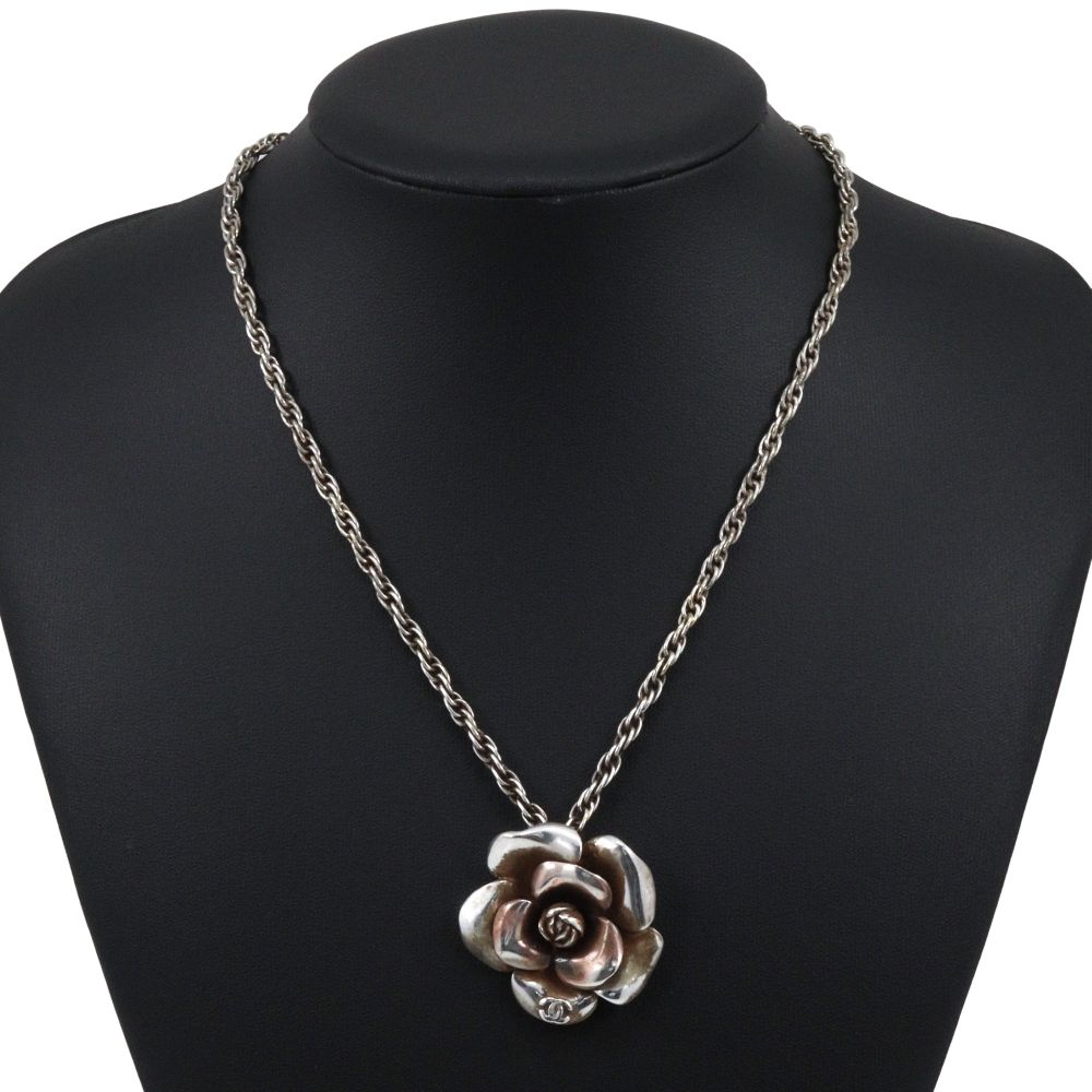 Chanel Camellia CC Logo Gold Plated Necklace — view 2