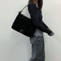 Fendi Shoulder Bag Black Suede Vintage