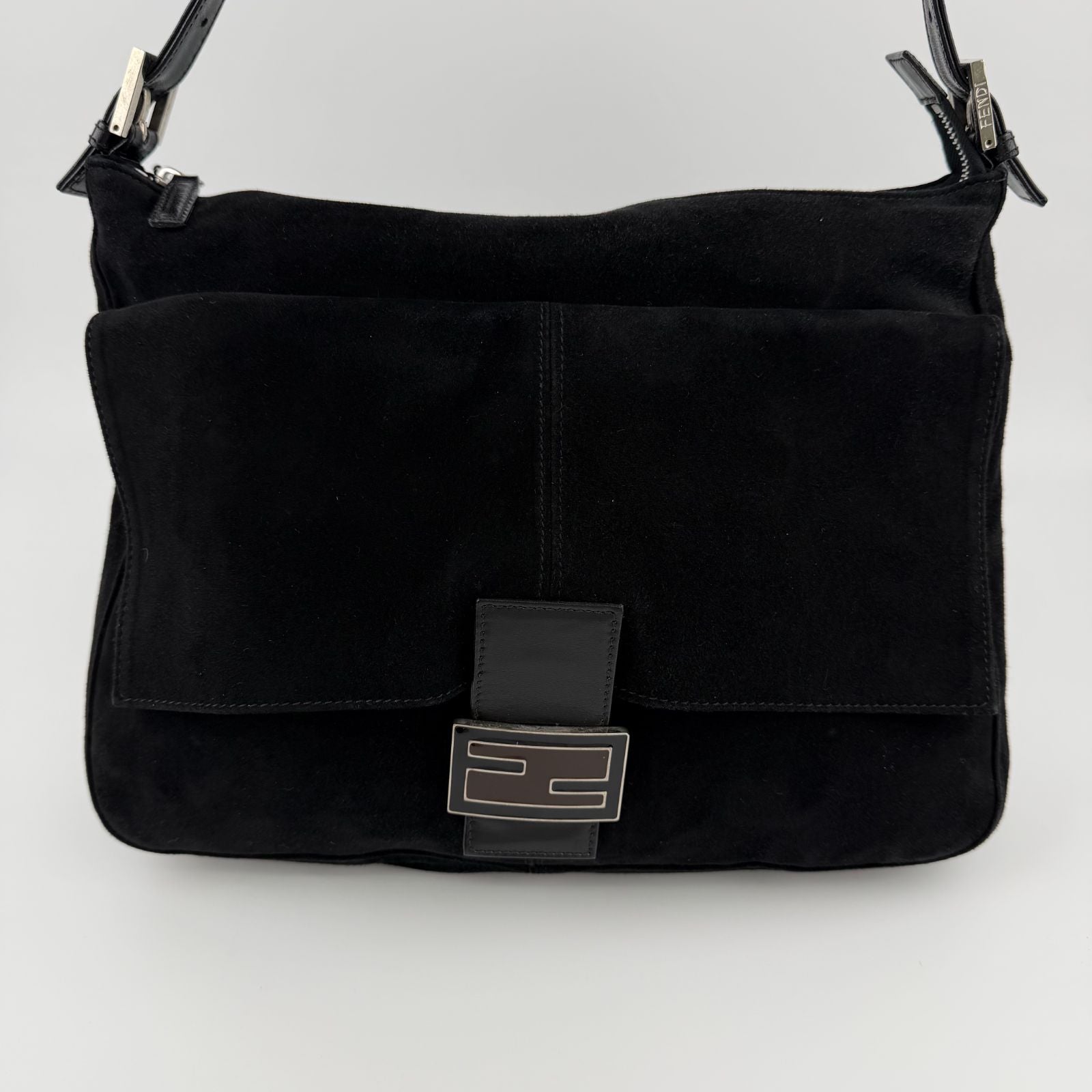 Fendi Shoulder Bag Black Suede Vintage — view 3