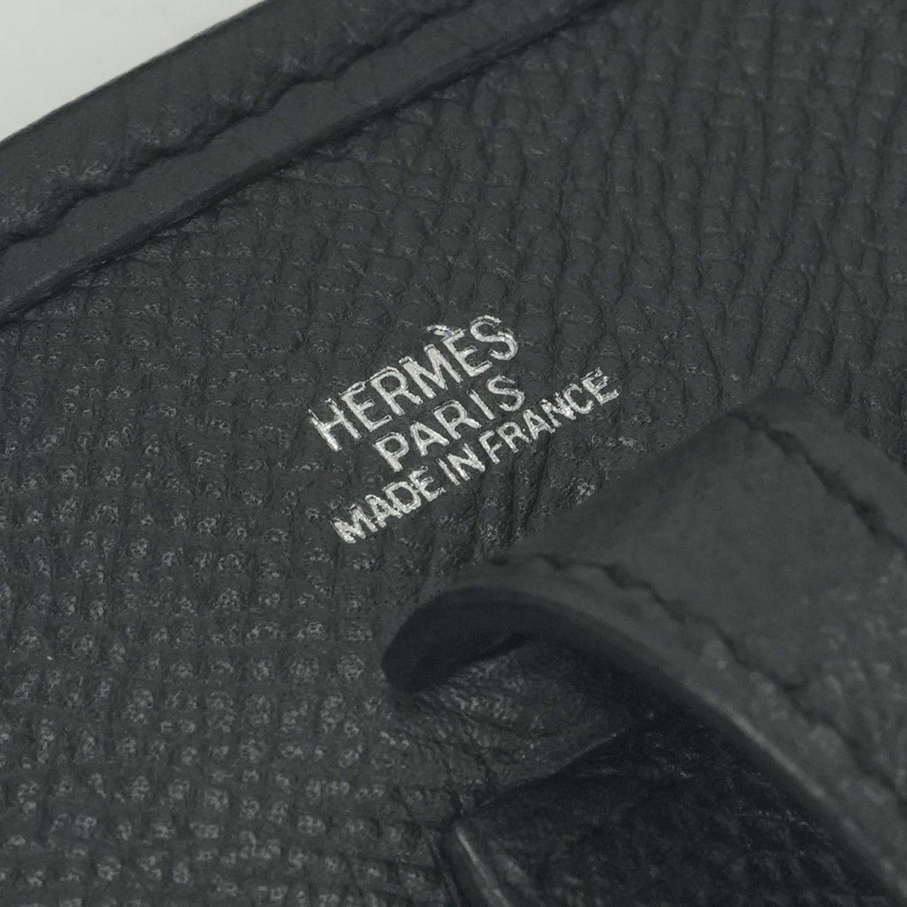 Hermes Evelyne TPM Shoulder Bag Epsom Noir Black Silver Veau — view 7