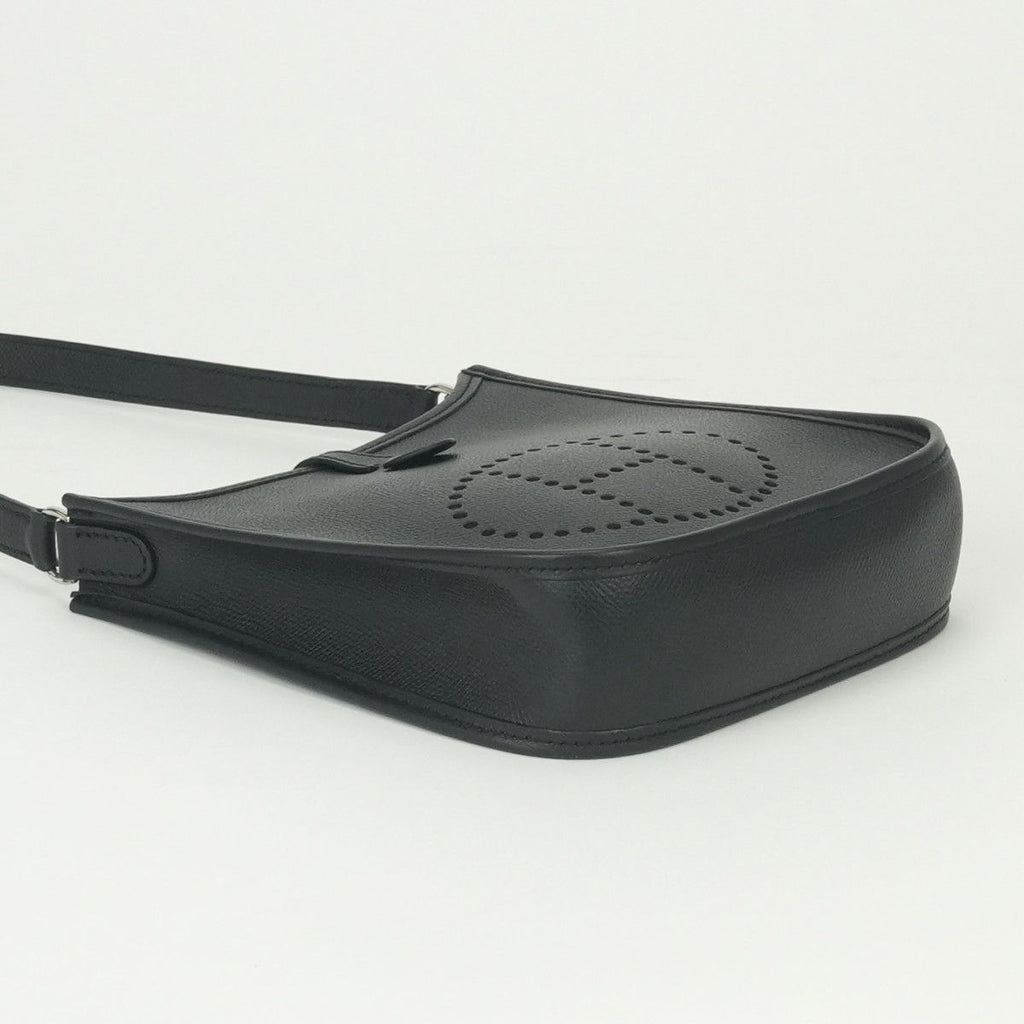 Hermes Evelyne TPM Shoulder Bag Epsom Noir Black Silver Veau — view 6