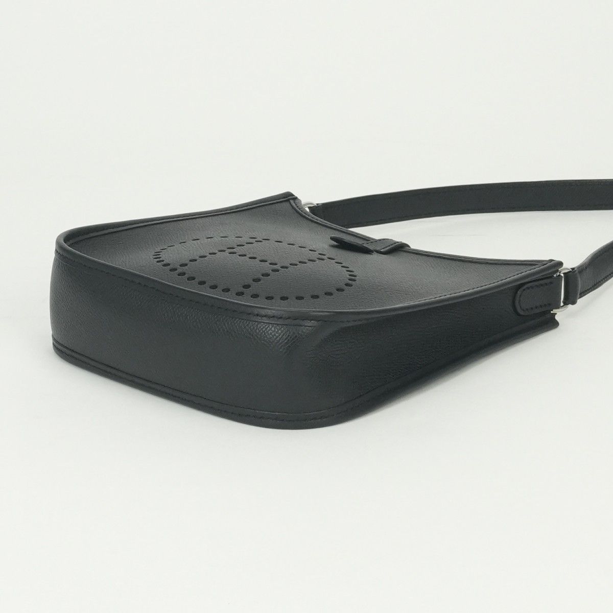 Hermes Evelyne TPM Shoulder Bag Epsom Noir Black Silver Veau — view 5