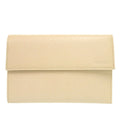 Prada Leather Corda Beige Trifold Wallet