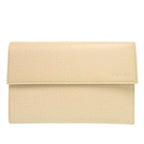 Prada Leather Corda Beige Trifold Wallet