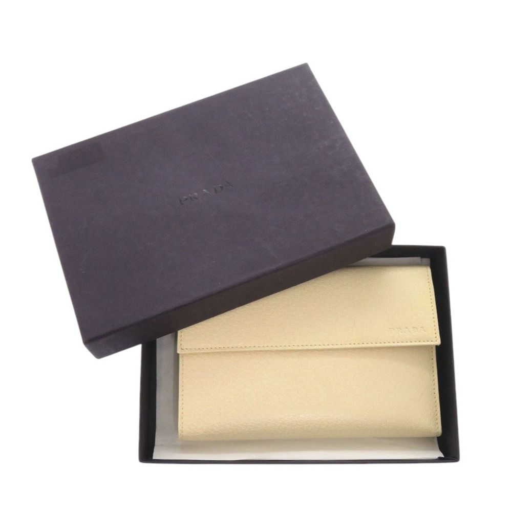 Prada Leather Corda Beige Trifold Wallet — view 2