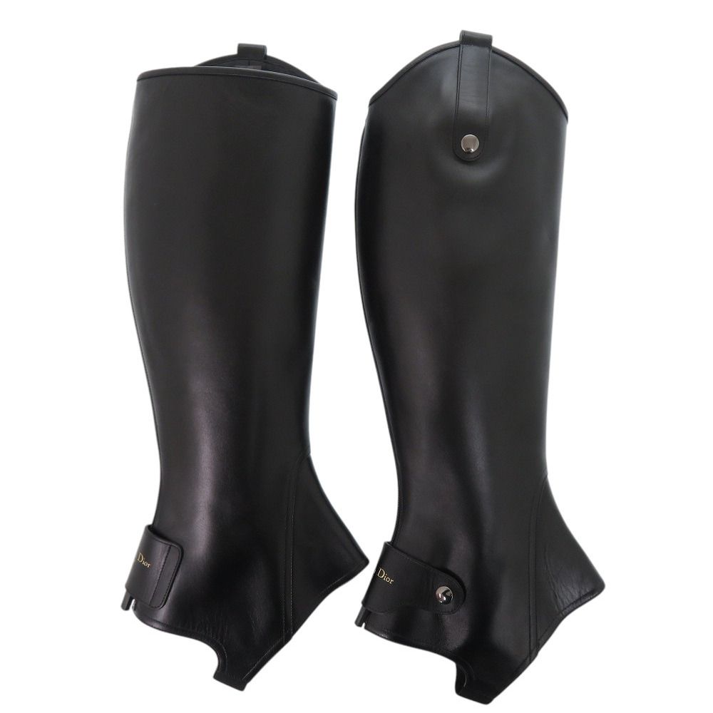 Dior Long Boots Cover 38 Gunmetal Leather Black Shoes — view 4