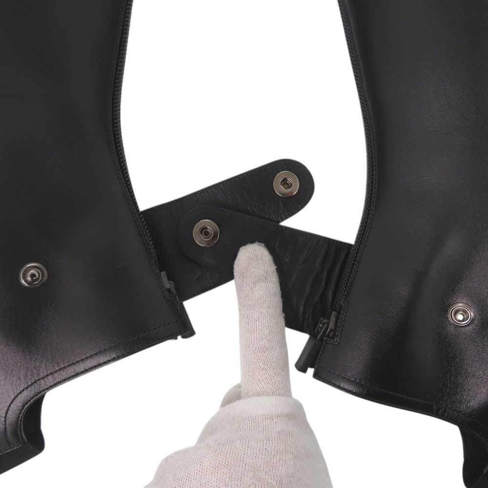 Dior Long Boots Cover 38 Gunmetal Leather Black Shoes — view 6