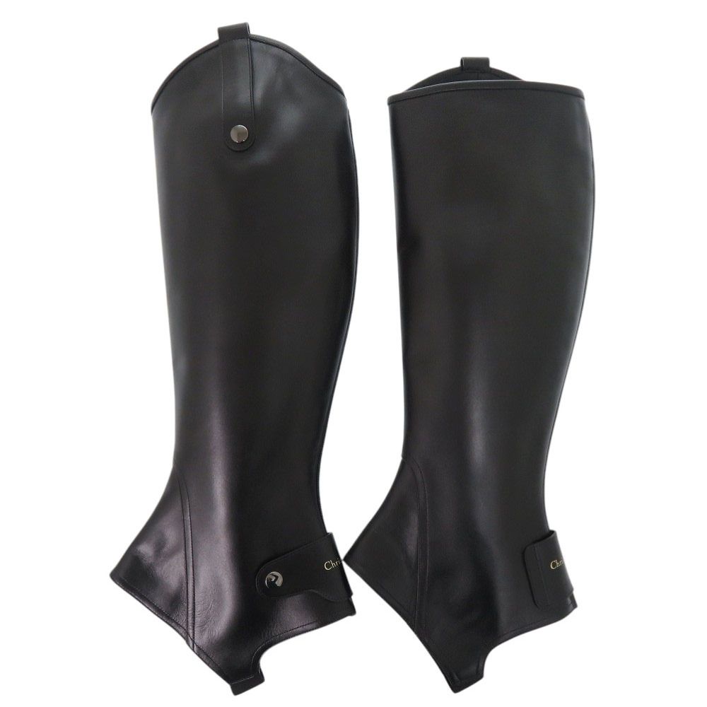 Dior Long Boots Cover 38 Gunmetal Leather Black Shoes — view 5