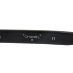 Chanel Vintage CC Logo Round Acetate Black Sunglasses Eyewear — view 5