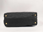 Prada Tote Triangle Logo Black Nylon Enamel Gold — view 3