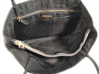 Prada Tote Triangle Logo Black Nylon Enamel Gold — view 9