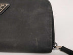 Prada Wallet Triangle Logo Black Nylon Silver — view 5